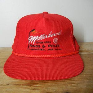 Vintage Millerbernd Light Poles Yupoong Snapback Rope Hat Corduroy Red Cap